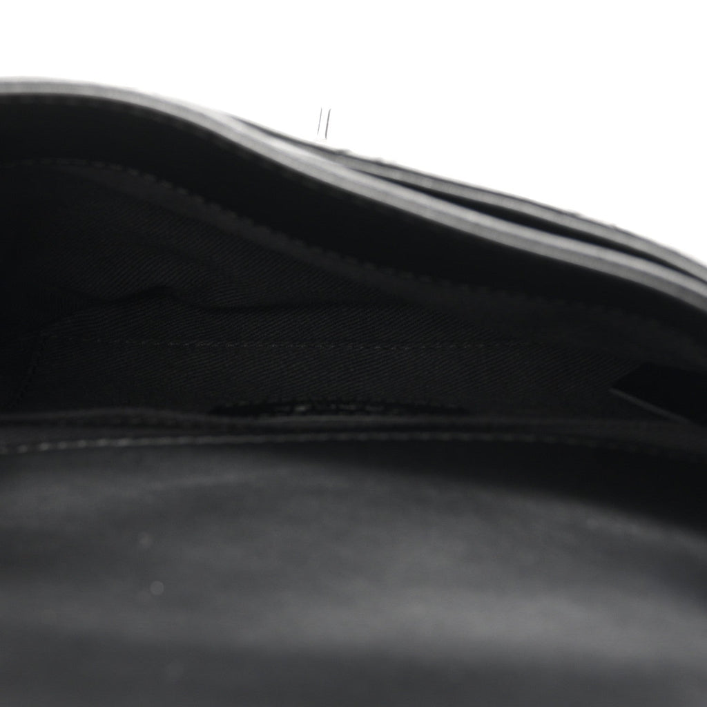 Calfskin Quilted CC Uniform Flap Belt Bag Black
