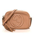 Pebbled Calfskin Small Soho Disco Bag Camelia