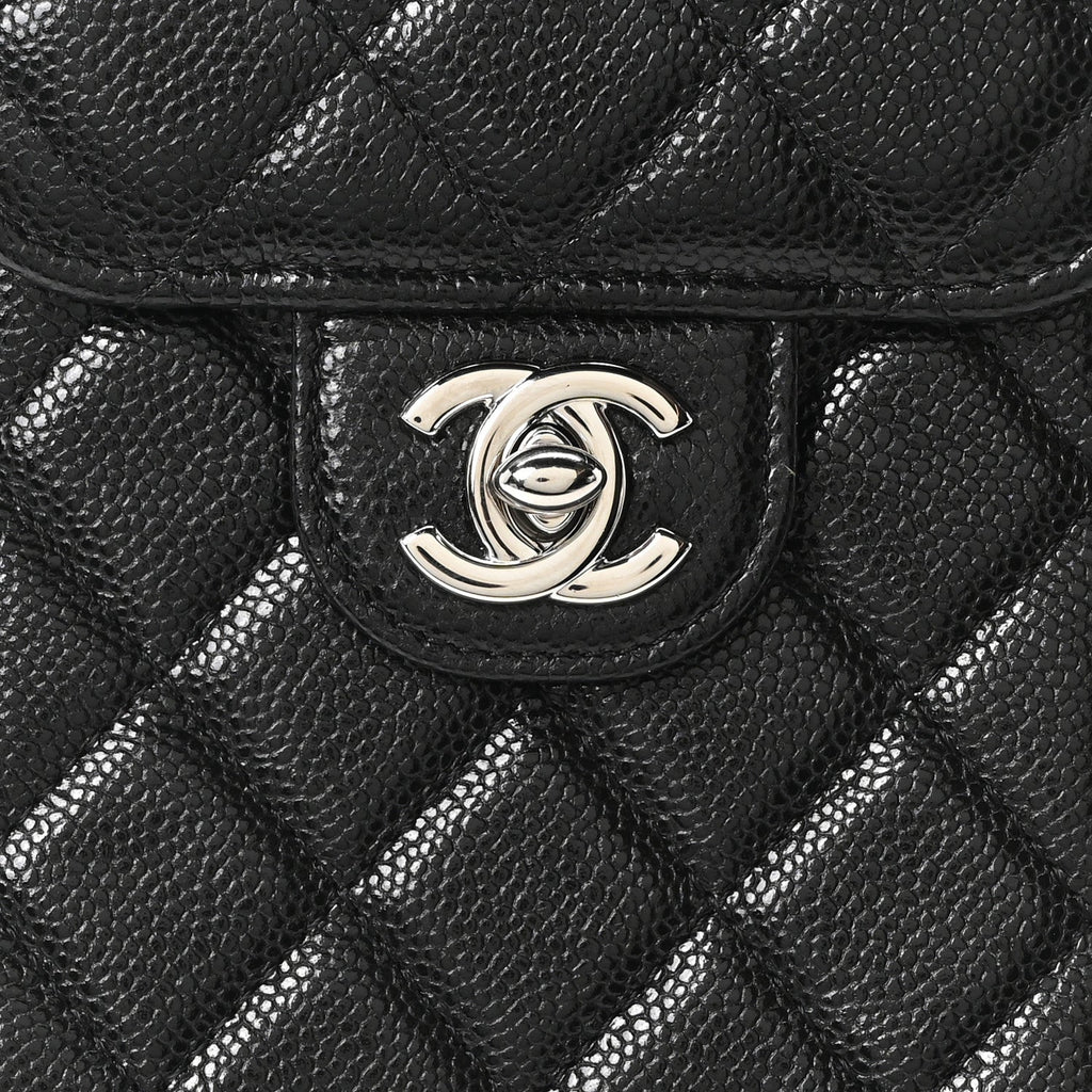 Caviar Quilted Classic Phone Holder Black