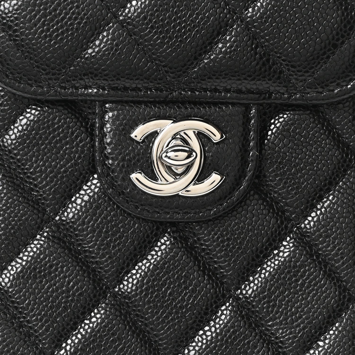 Caviar Quilted Classic Phone Holder Black