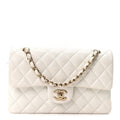 Caviar Quilted Small Double Flap White