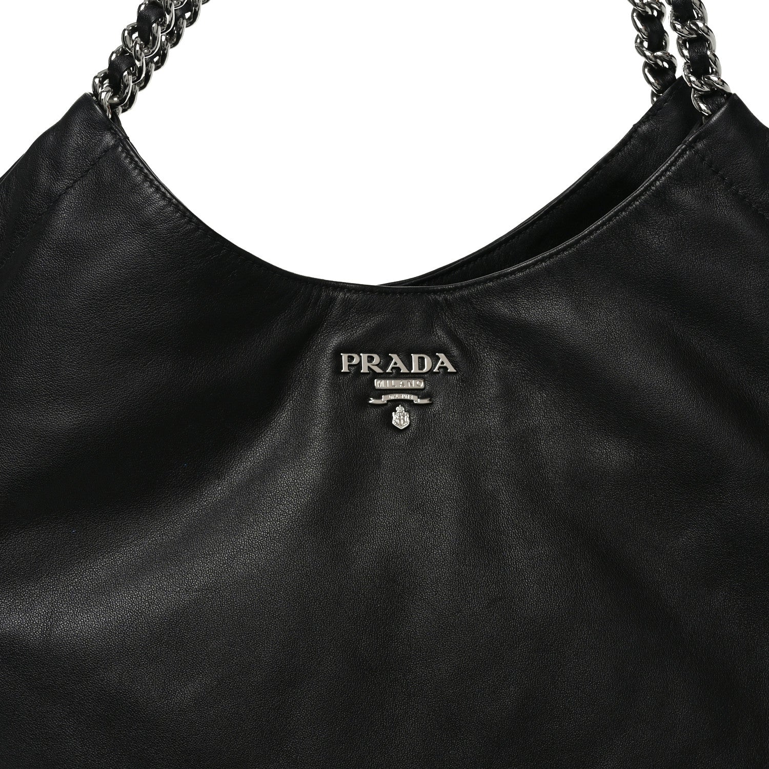 Soft Calf Chain Tote Black