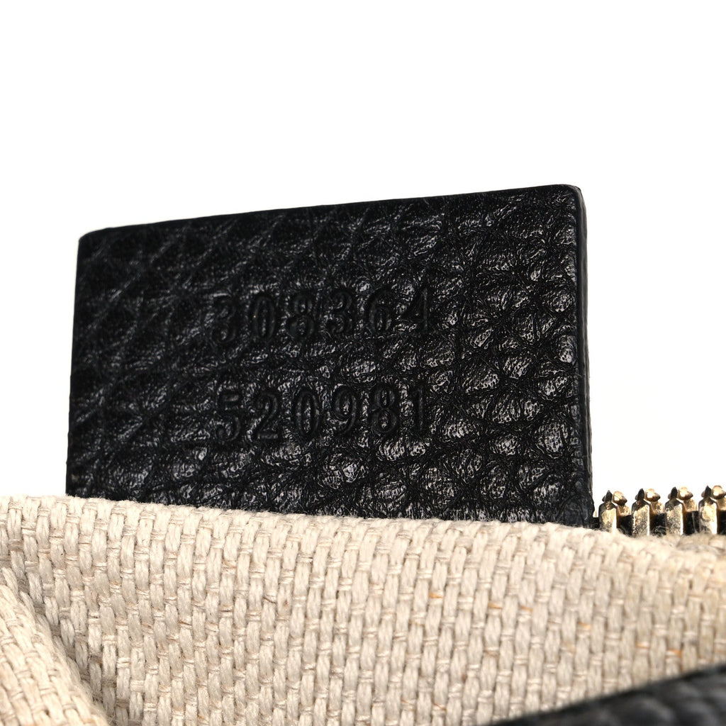 Pebbled Calfskin Small Soho Disco Bag Black
