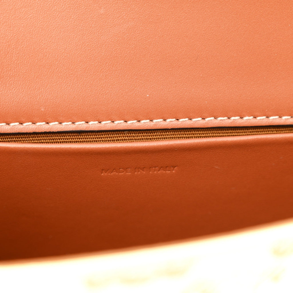 Calfskin Triomphe Canvas Besace White