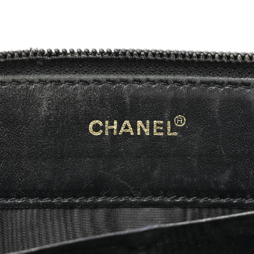 Caviar CC Timeless Large Zip Around Wallet Black