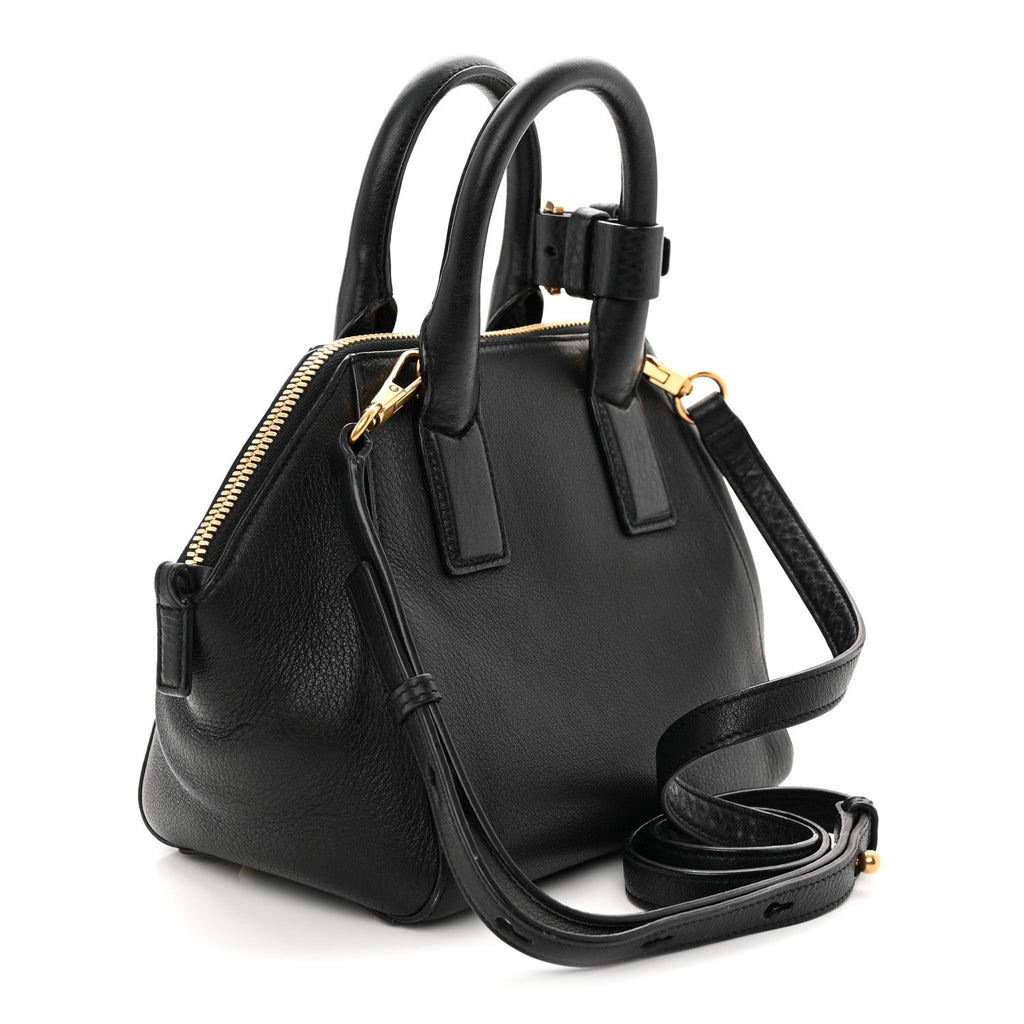 Textured Calfskin Mini Incognito Satchel Black