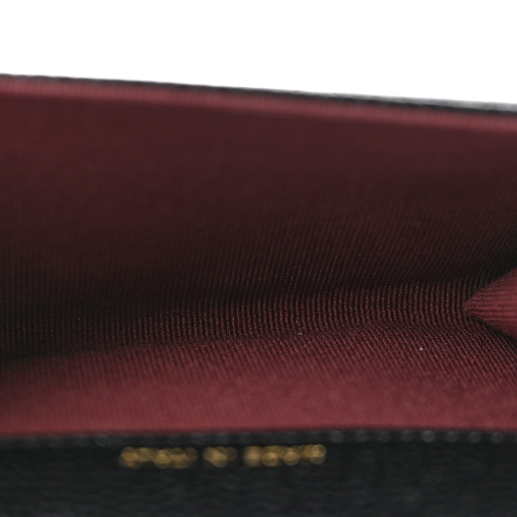 Caviar Quilted Flap Card Holder Wallet Black