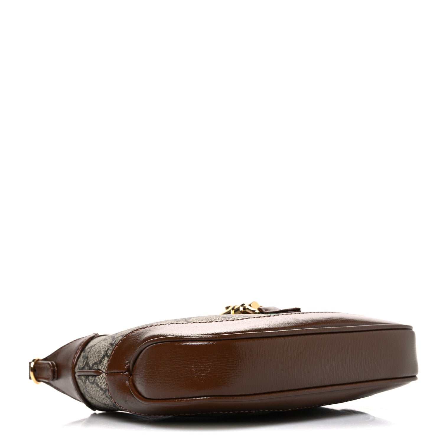 GG Supreme Monogram Azalea Calfskin Web Mini Jackie 1961 Hobo Beige Ebony Brown Sugar