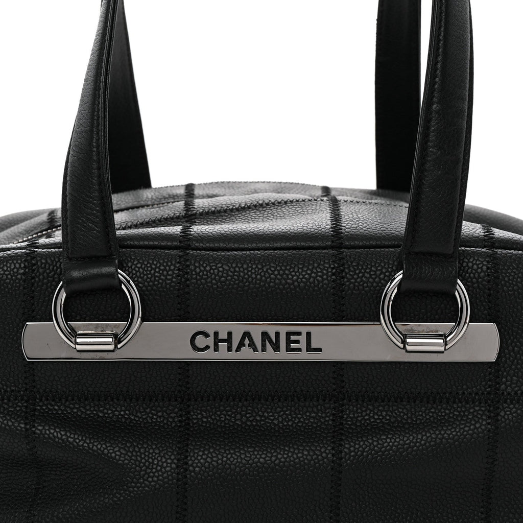 Caviar Square Stitched Bowler Black