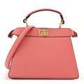 Shiny Nappa Petite Peekaboo I SEE U Satchel Rosa Pesca