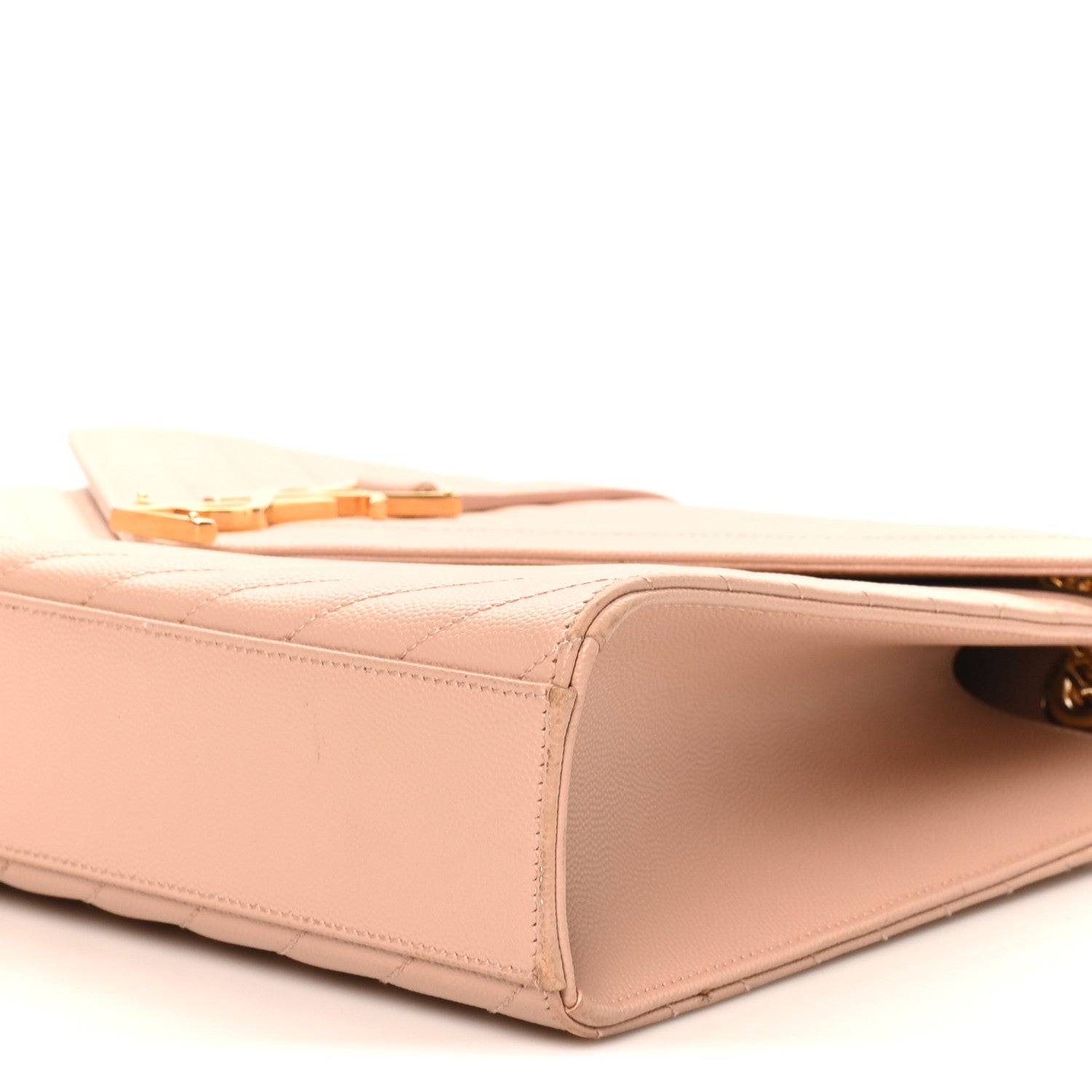 Grain De Poudre Matelasse Chevron Large Monogram Satchel Pale Pink