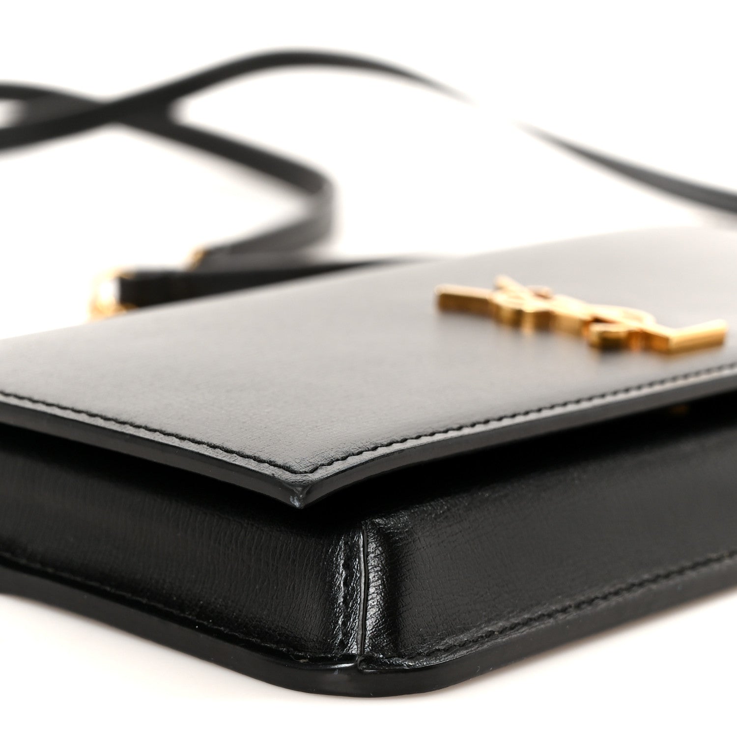 Grained Calfskin Monogram Phone Holder Crossbody Black