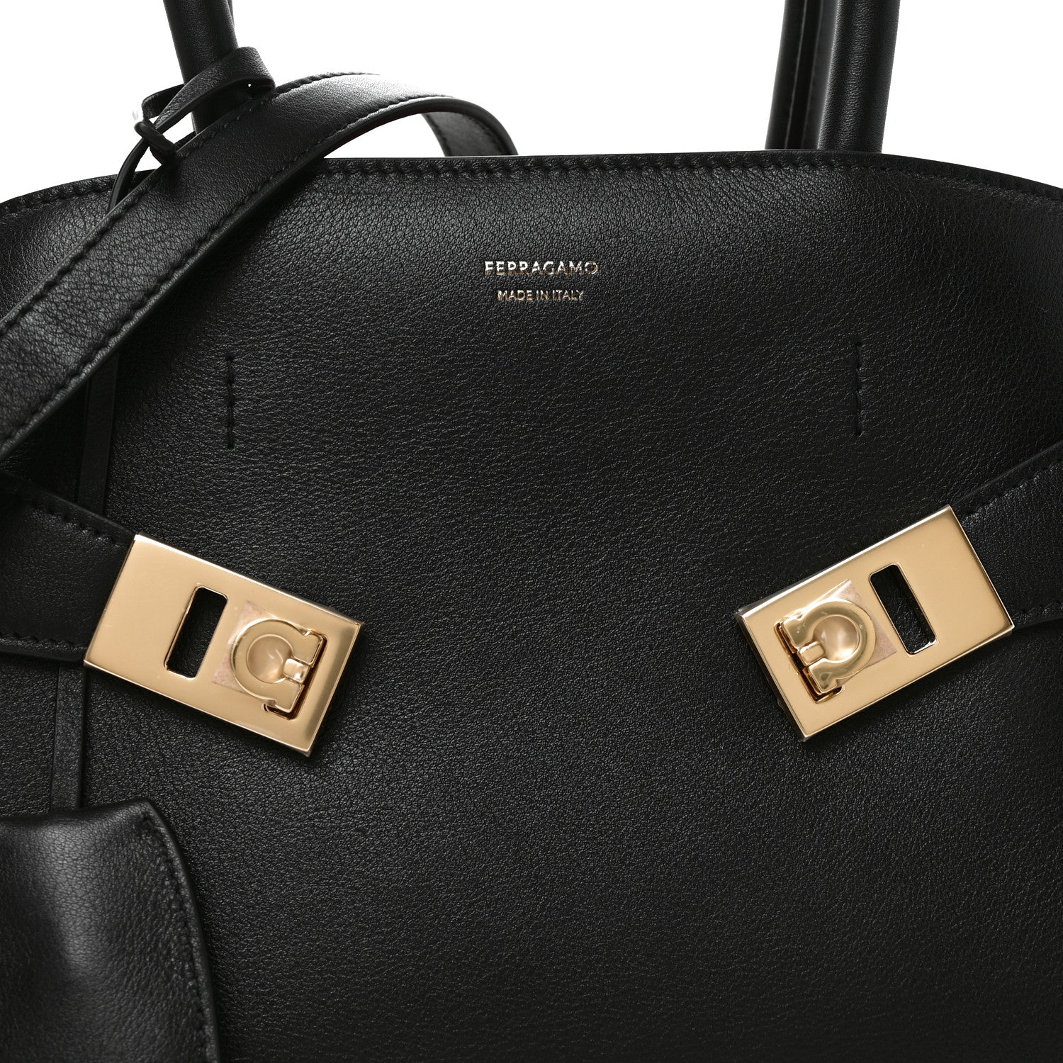Calfskin Small Hug Bag Black Flame Red