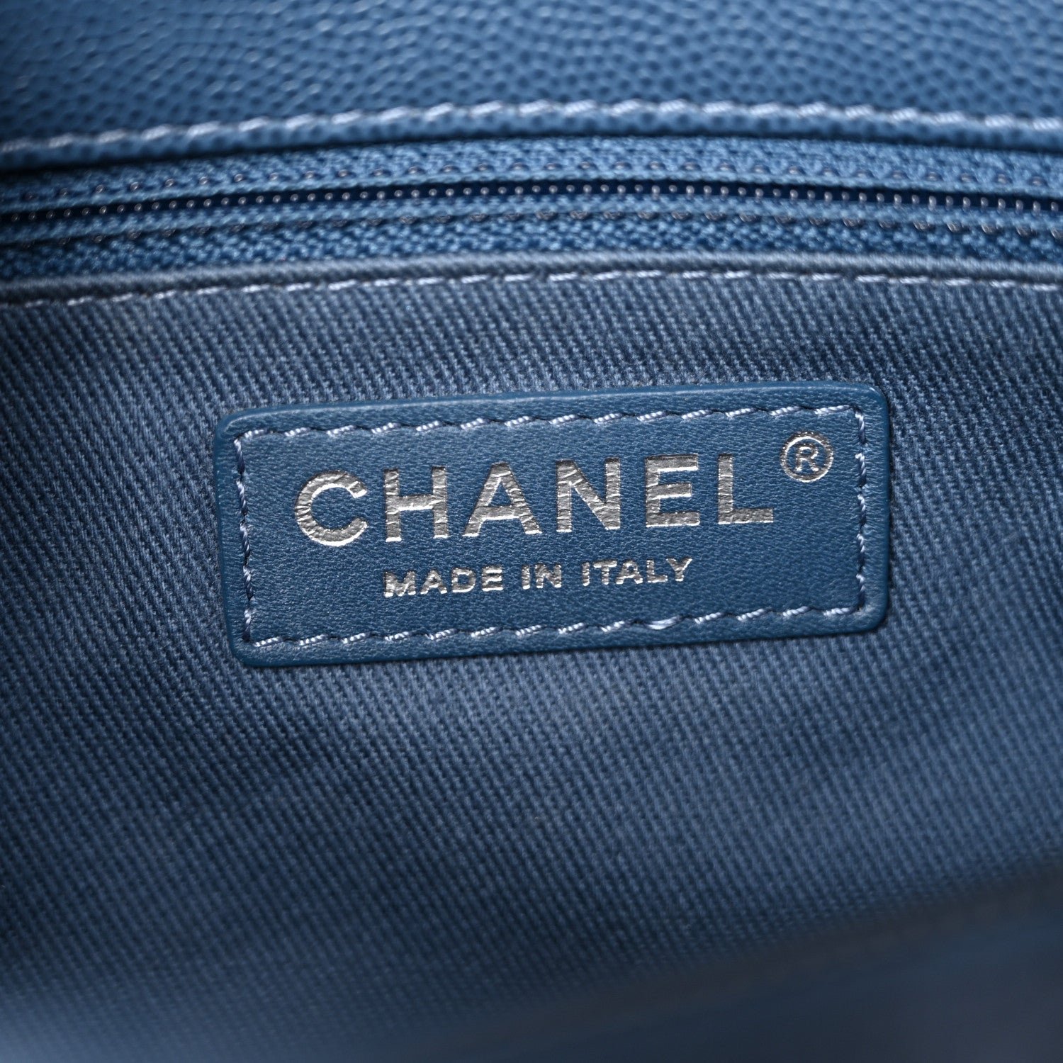 Caviar Quilted Small Coco Handle Flap Blue