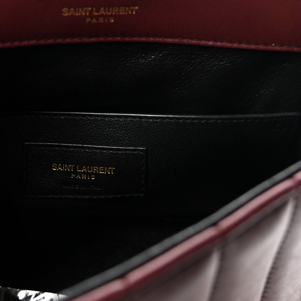 Lambskin Matelasse Monogram Medium Vicky Chain Bag Rouge Legion