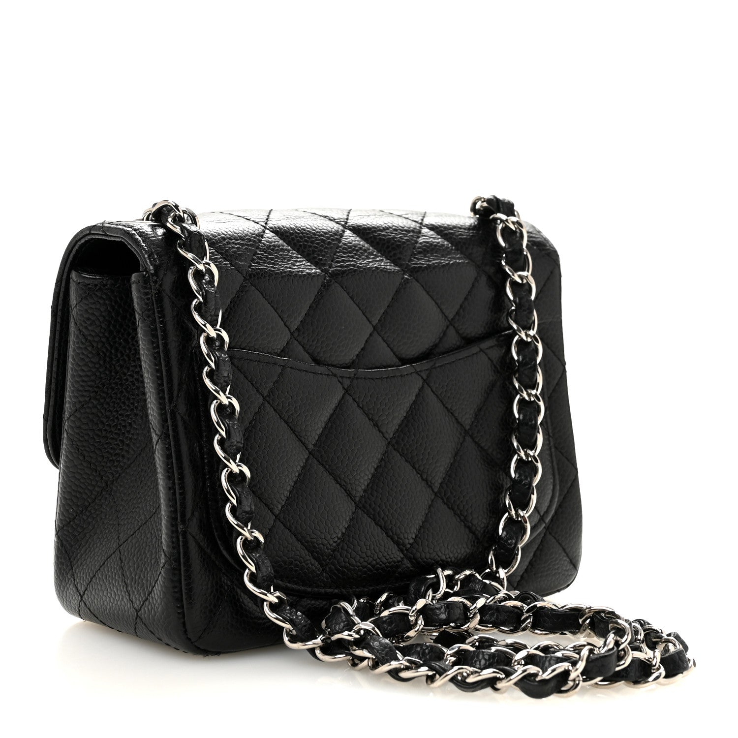 Caviar Quilted Mini Square Flap Black