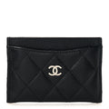 Caviar Quilted Card Holder Black