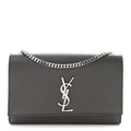 Grain De Poudre Medium Classic Monogram Kate Satchel Earth Grey