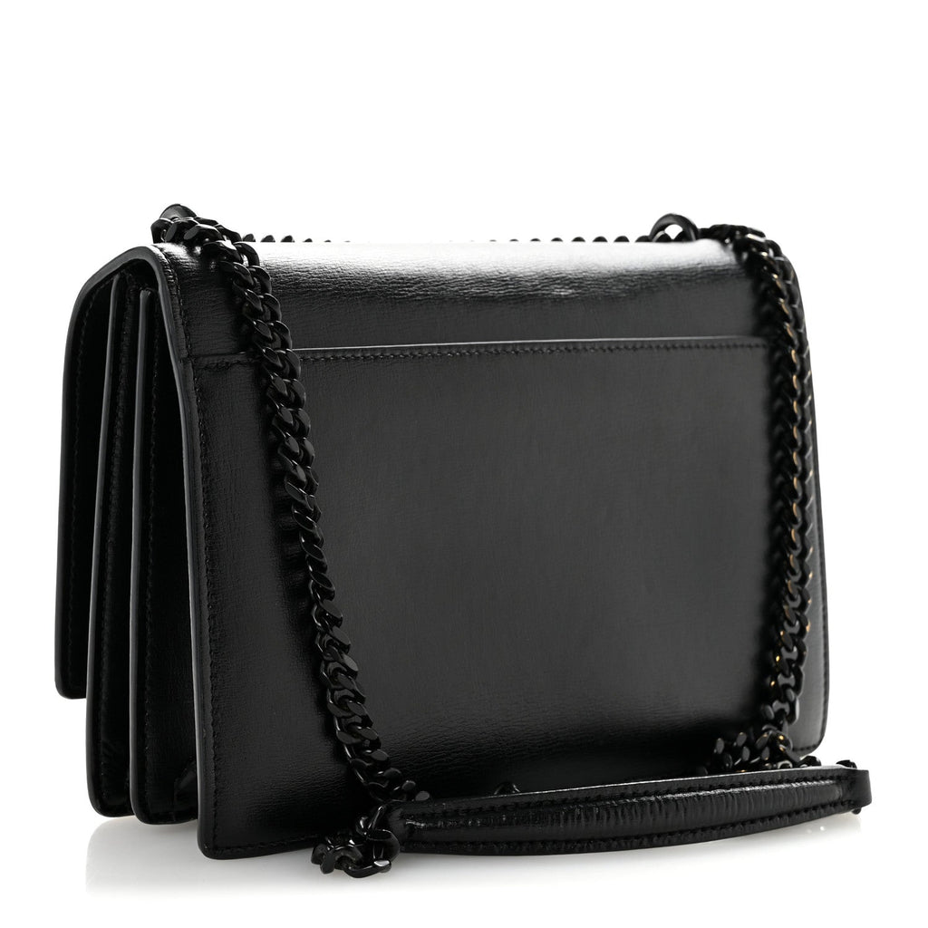 Calfskin Medium Monogram Sunset Satchel Black