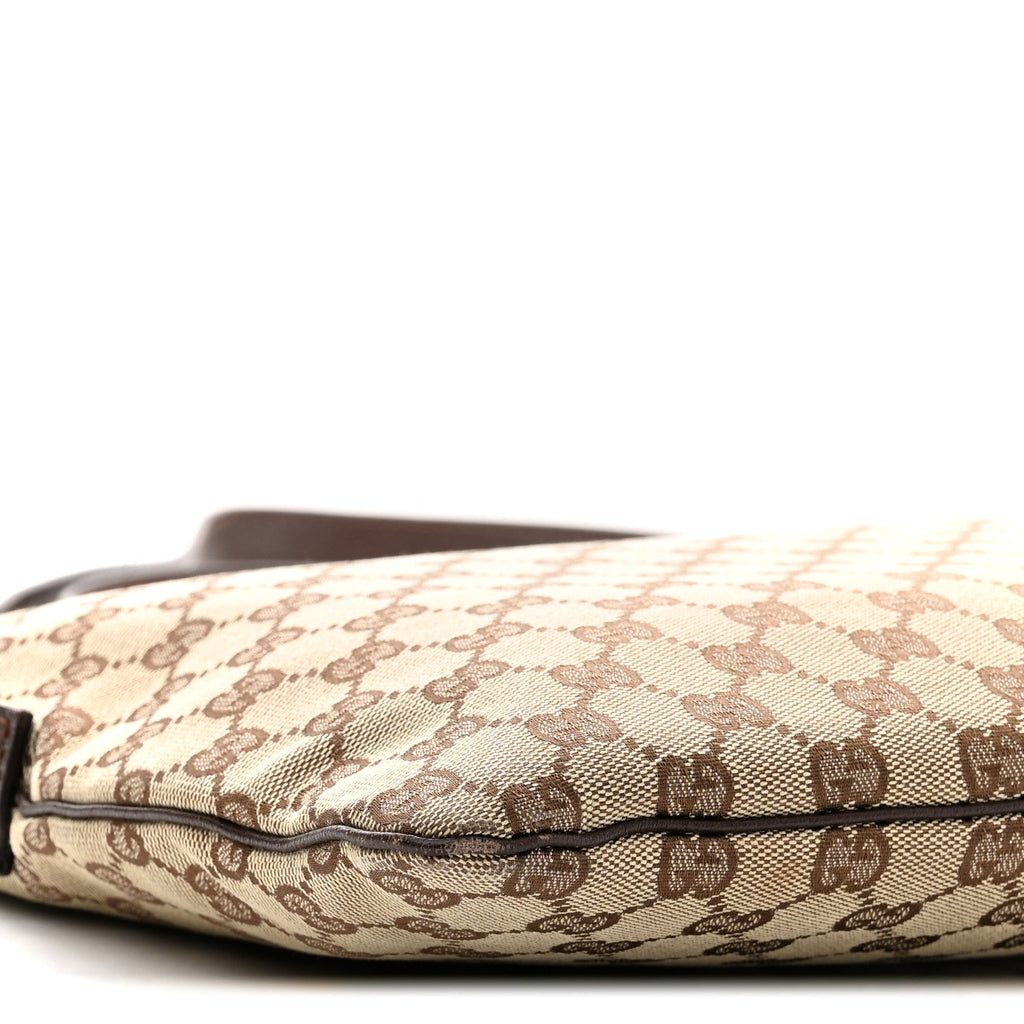 GG Supreme Monogram Medium Flat Messenger Bag Dark Brown