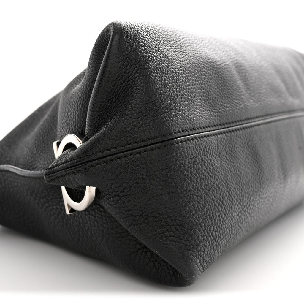 Calfskin Fanisa Gancini Large Hobo Black