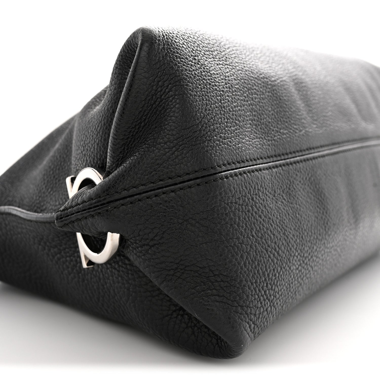 Calfskin Fanisa Gancini Large Hobo Black