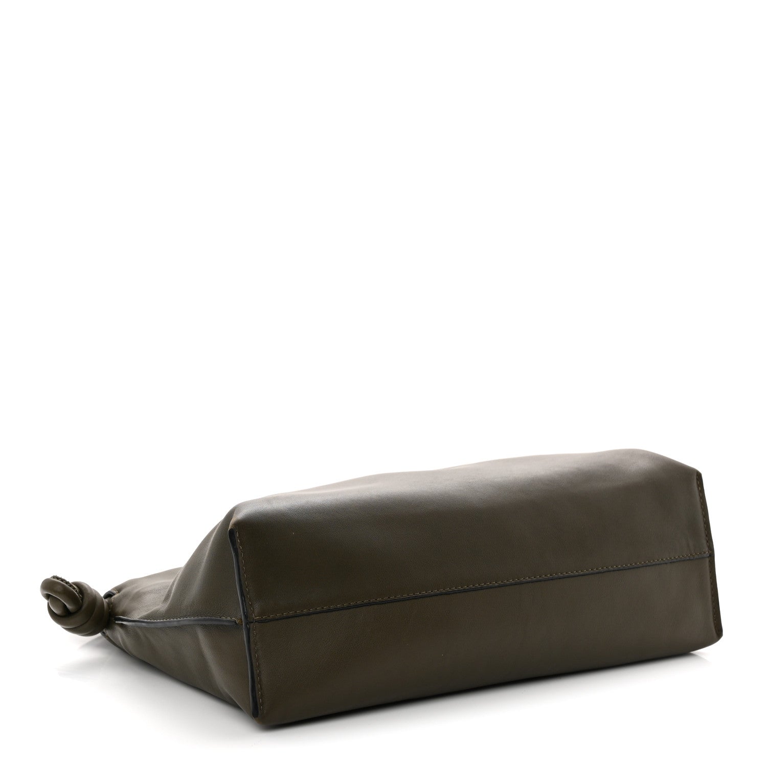 Nappa Flamenco Knot Clutch Dark Khaki