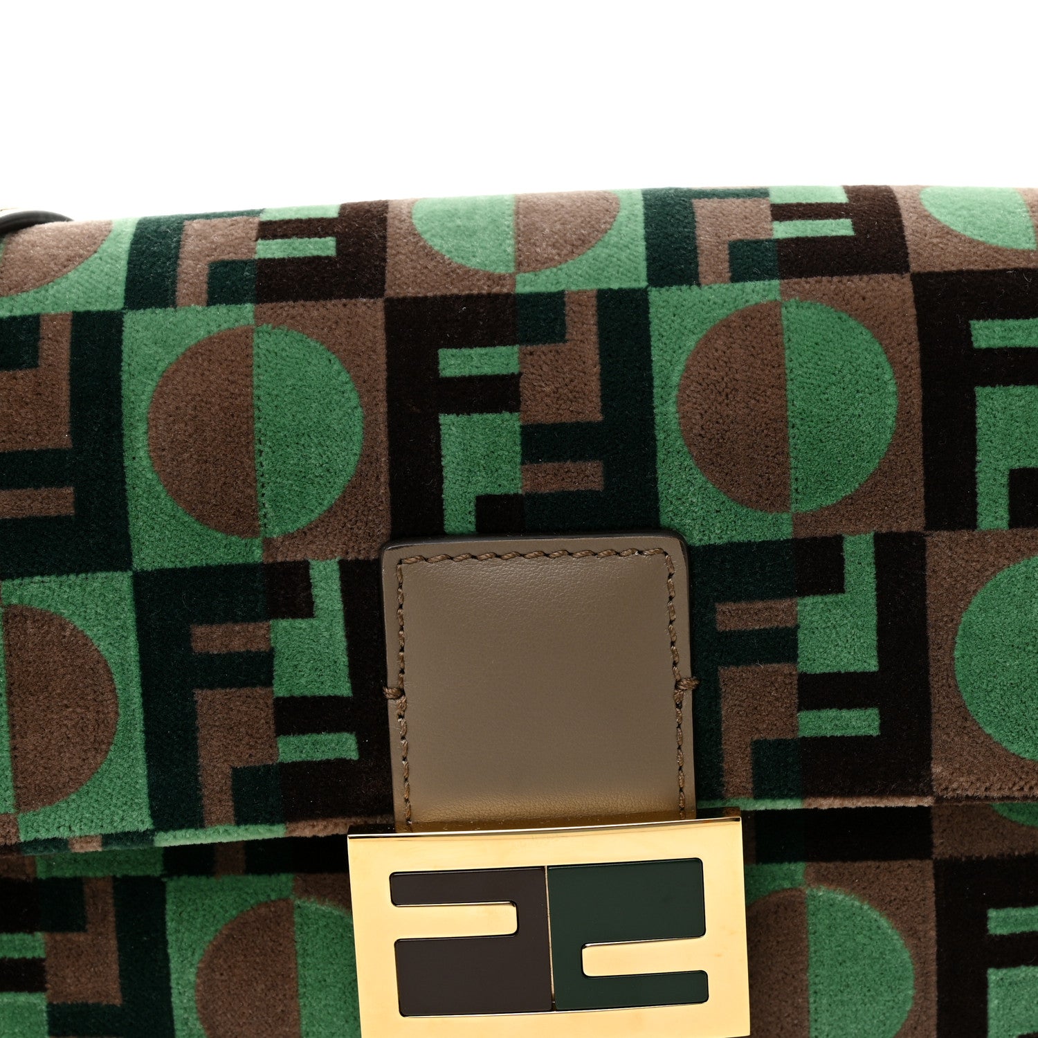 Fabric Tapestry Effect Fendi Dots Baguette Matcha Dove Multicolor
