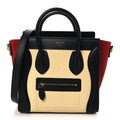 Drummed Calfskin Nubuck Nano Tri-Color Luggage Ruby