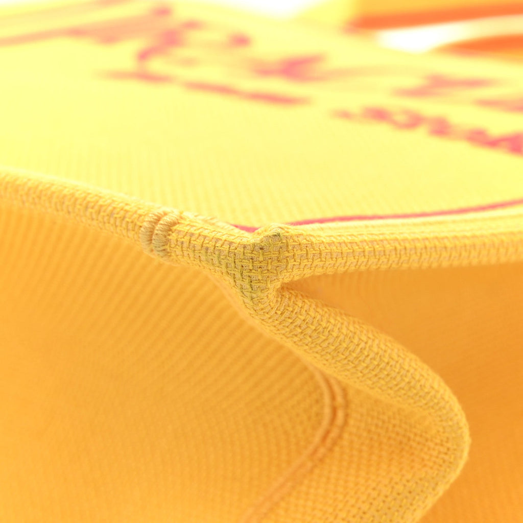 Canvas Embroidered Book Cover Medium Book Tote Yellow Red