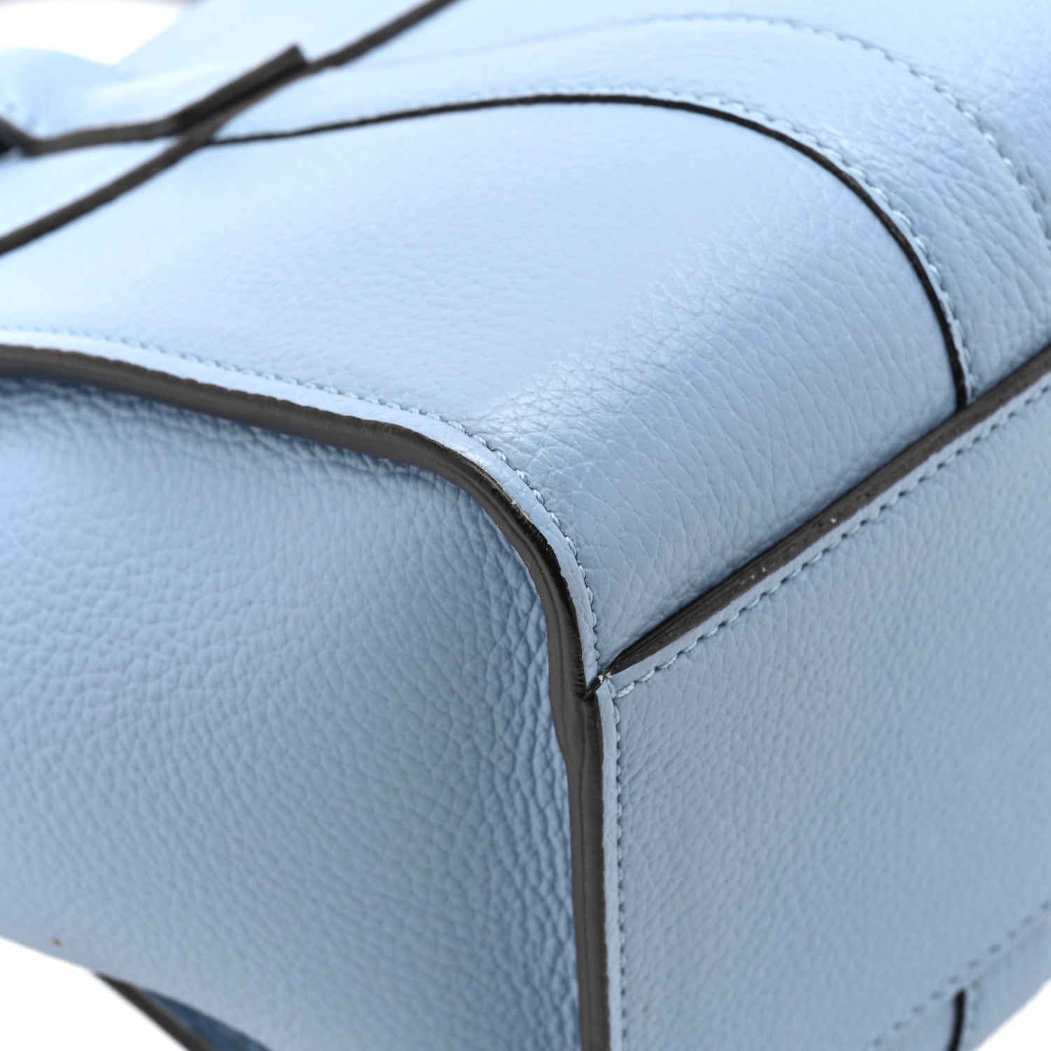 Classic Grain Calfskin Small Bayswater Porcelain Blue
