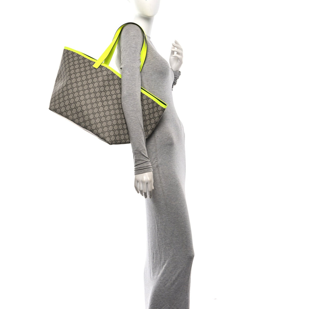 GG Supreme Monogram Totissima Shopping Tote Ebony Beige Yellow