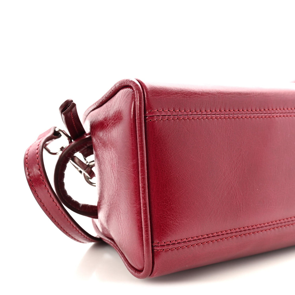 Shiny Calfskin Small Turismo Bag Burgundy