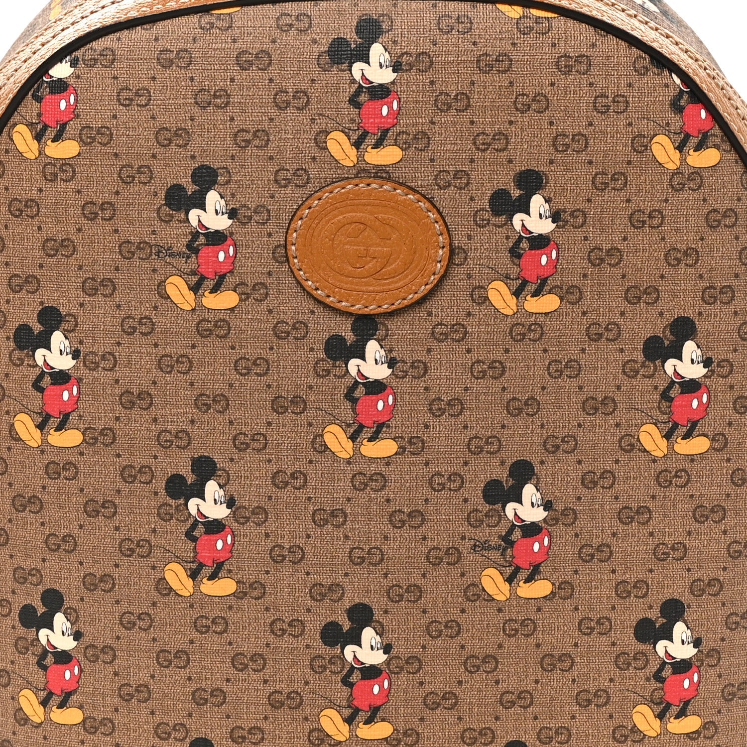 X DISNEY Mini Vintage GG Supreme Monogram Mickey Mouse Small Dome Backpack Beige Vintage Sun Oil