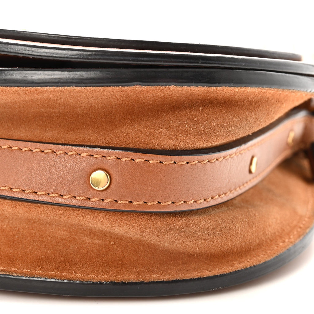 Calfskin Suede Small Nile Bracelet Bag Caramel