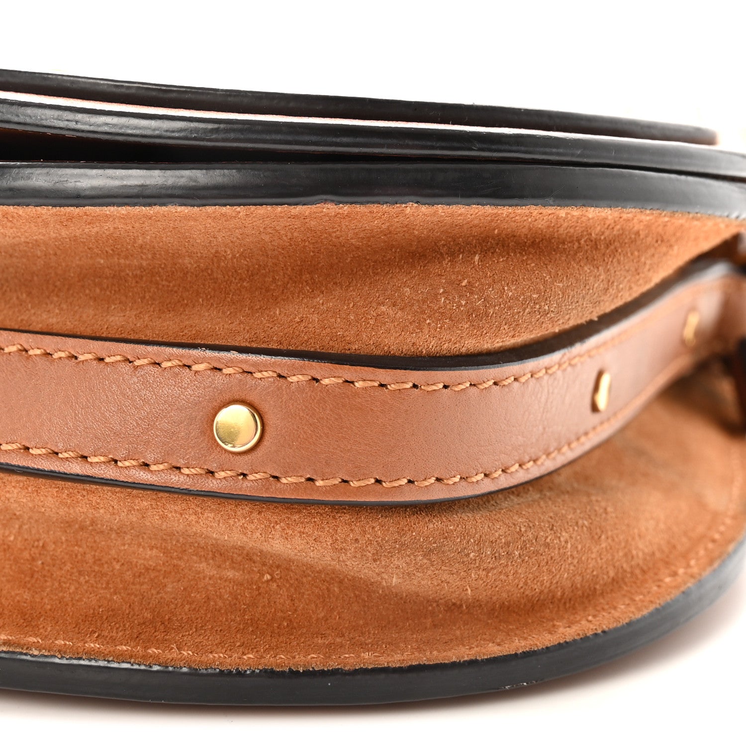 Calfskin Suede Small Nile Bracelet Bag Caramel