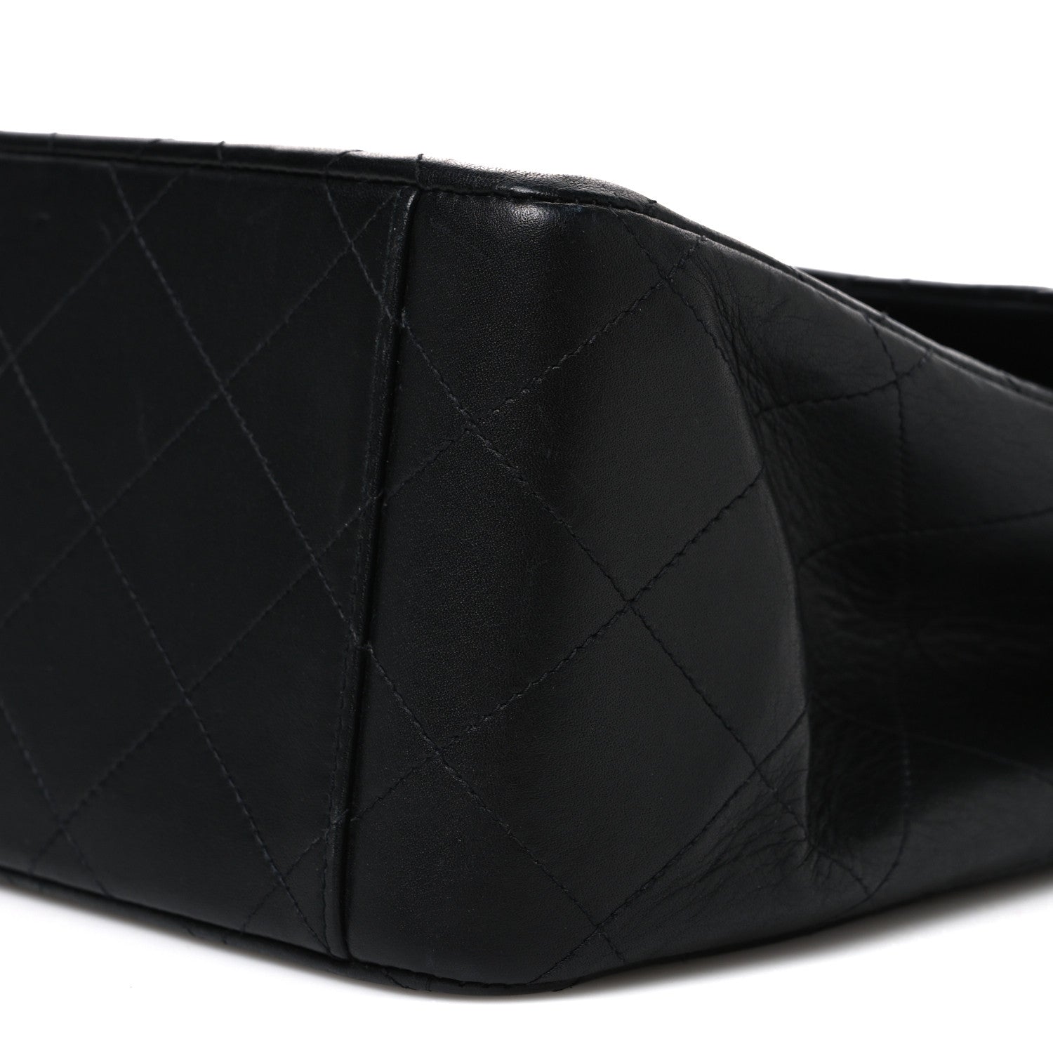 Lambskin Quilted XL Jumbo Single Flap Black