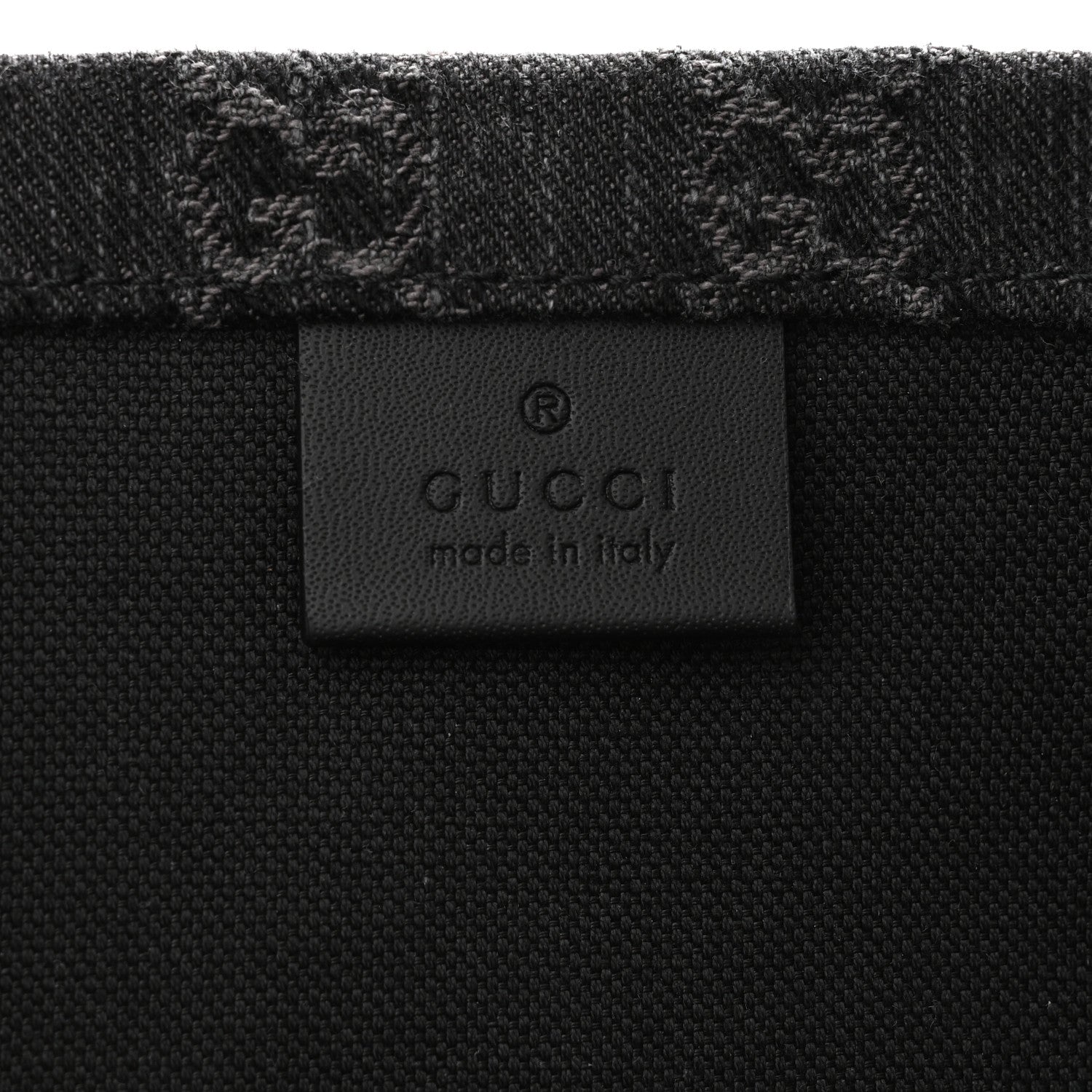 Denim Ophidia GG Monogram Large Tote Black Grey