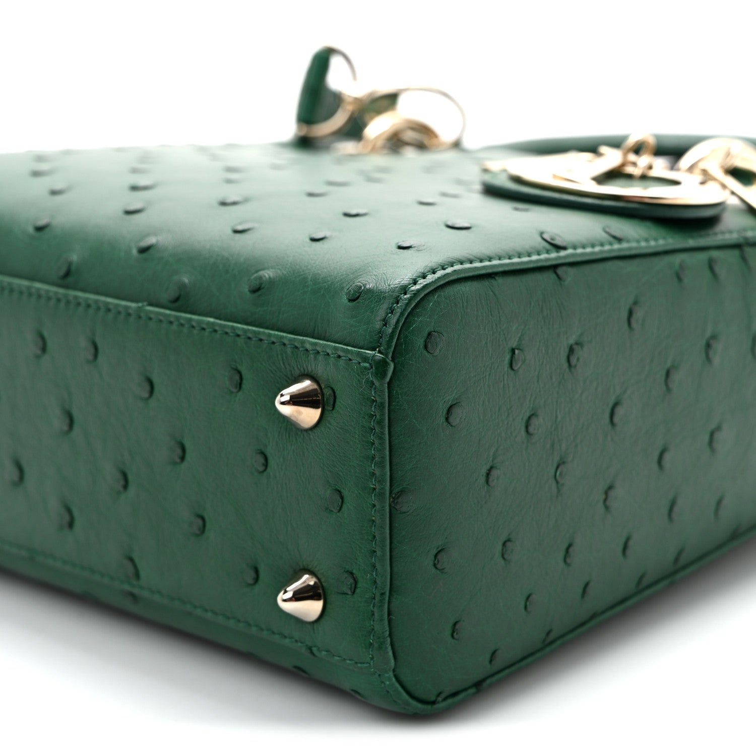 Ostrich Small Lady Dior Green