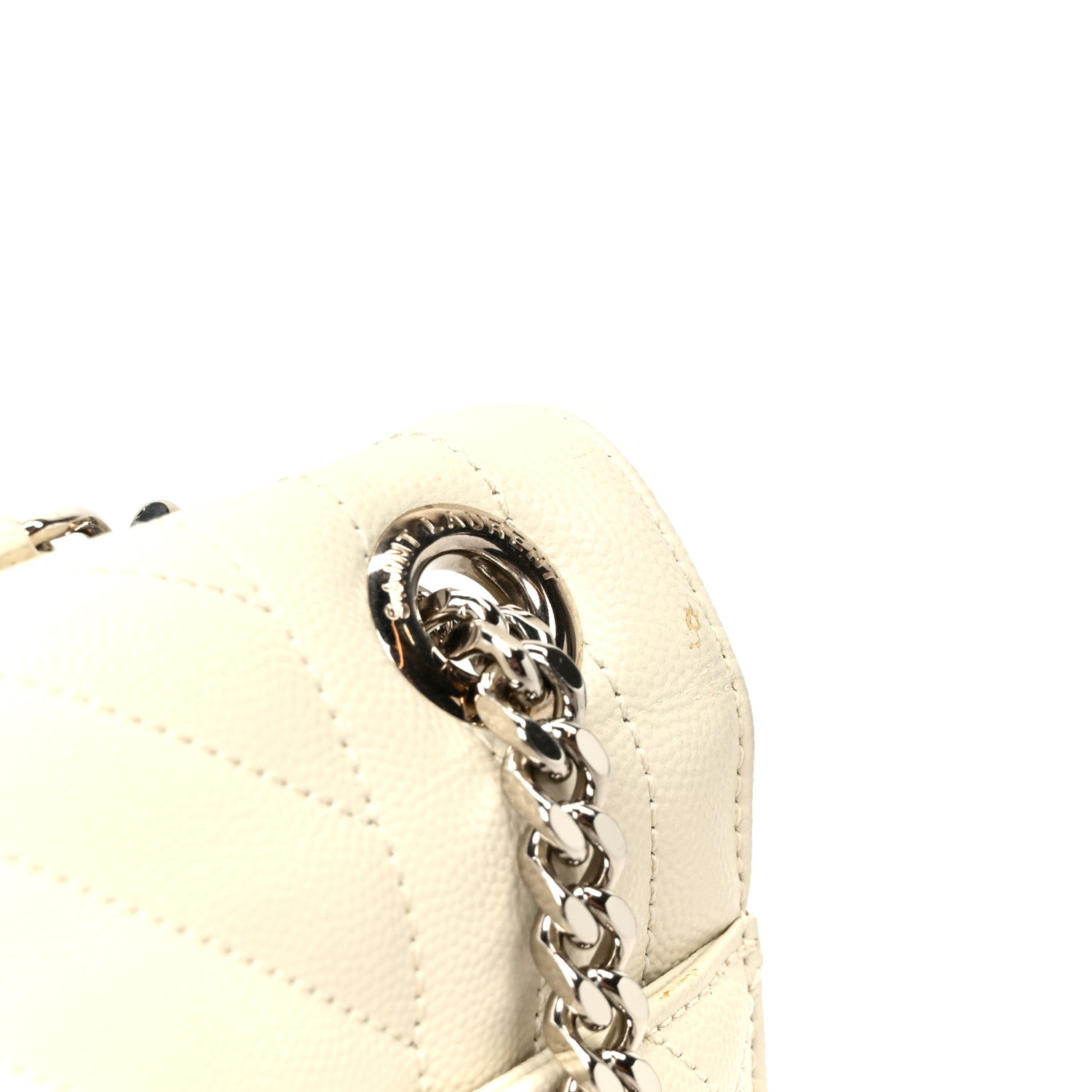 Grain De Poudre Textured Mixed Matelasse Large Triquilt Monogram Satchel Porcellana