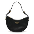 Soft Calfskin Arque Shoulder Bag Black