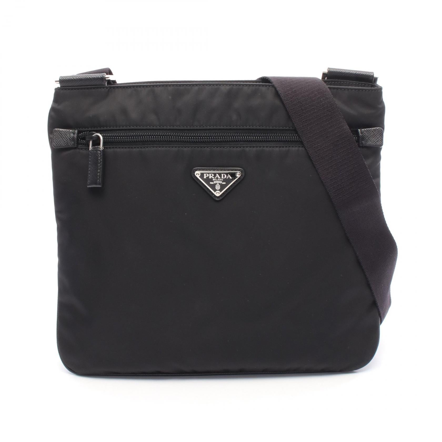 Prada TESSUTO SAFFI Nylon Saffiano Leather Shoulder Bag