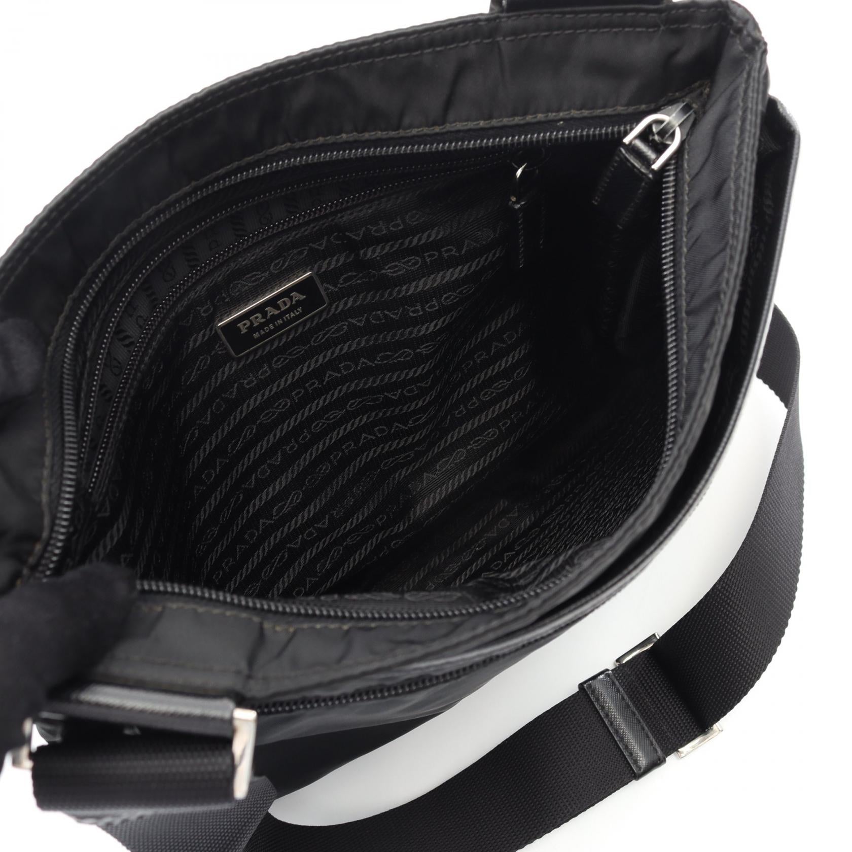 Prada VIAGGIO Nylon Saffiano Leather Shoulder Bag