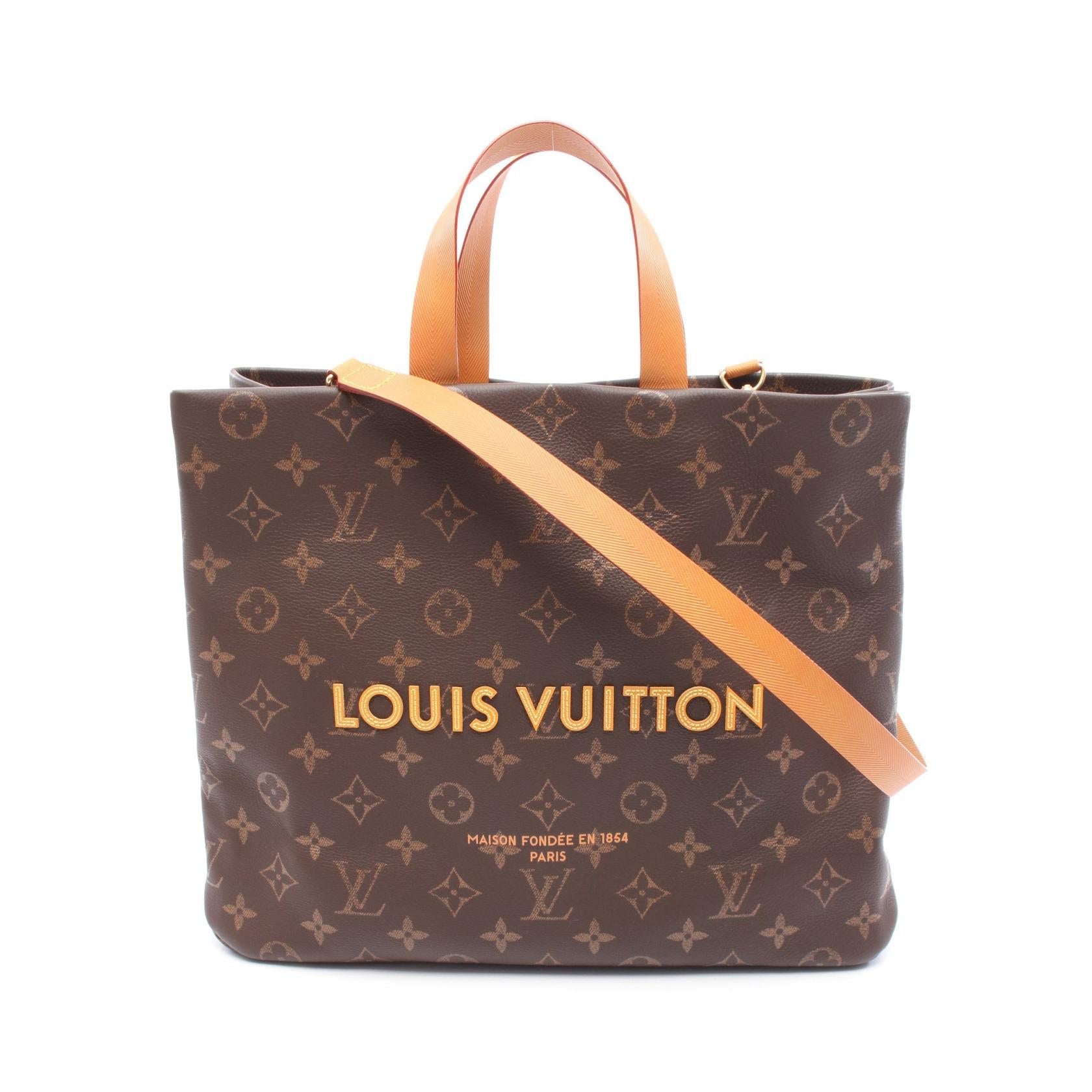 Louis Vuitton Shopper Tote MM Monogram Leather Tote Bag