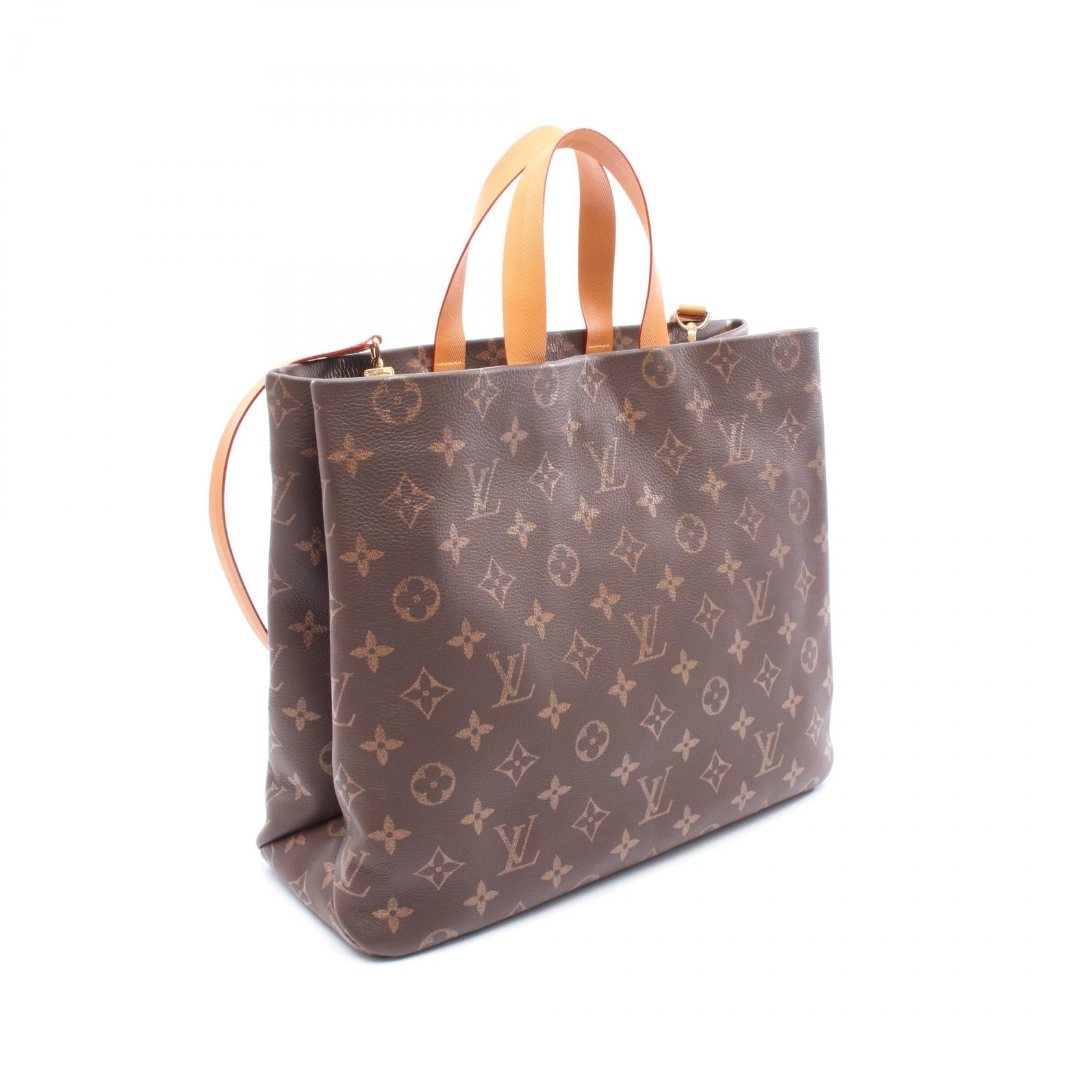 Louis Vuitton Shopper Tote MM Monogram Leather Tote Bag