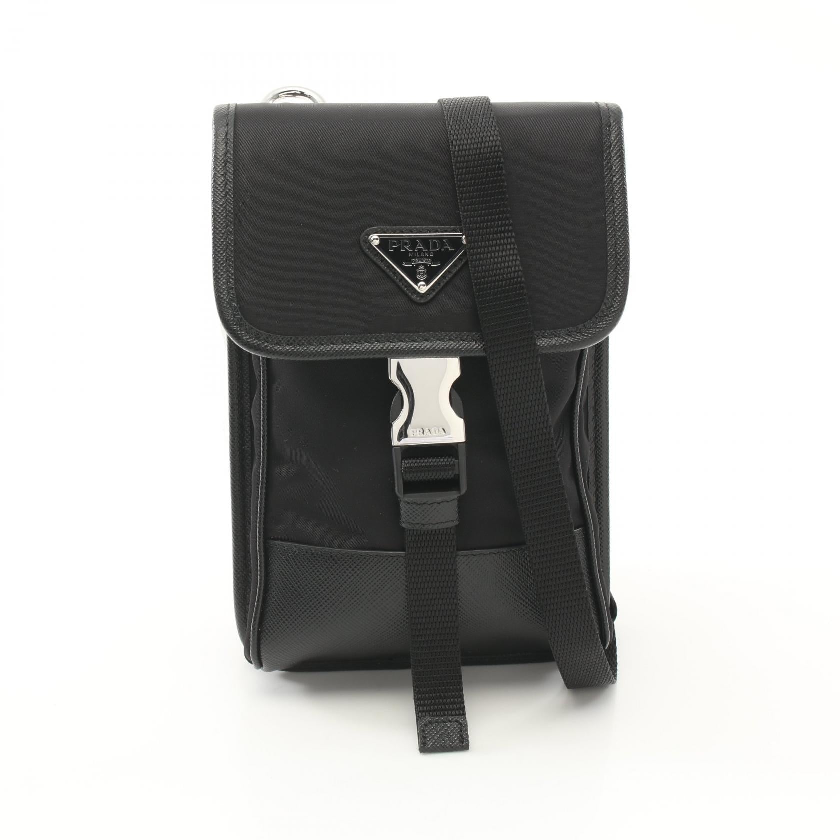 Prada TESSUTO+SAFFIANO Nylon+Saffiano Leather Shoulder Bag