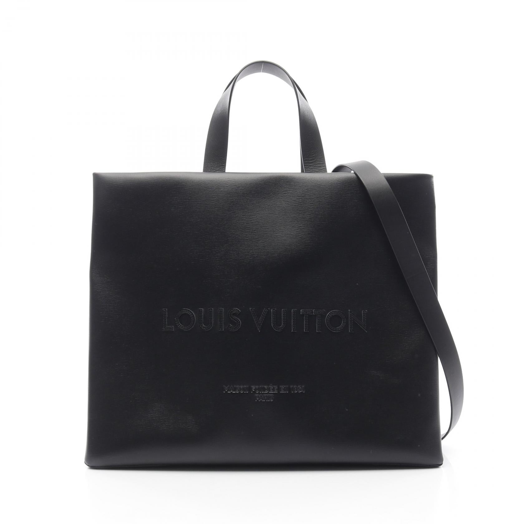 Louis Vuitton Shopper Tote MM Leather Tote Bag