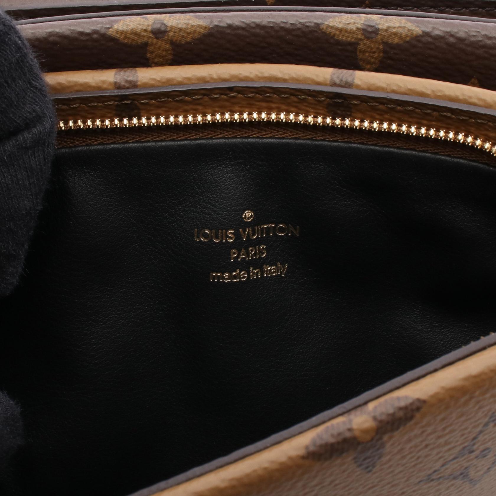 Louis Vuitton Pochette LV 3 Monogram Reverse Coated Canvas Lamb Leather Shoulder Bag