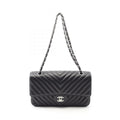 Chanel Chevron V Stitch Caviar Shoulder Bag