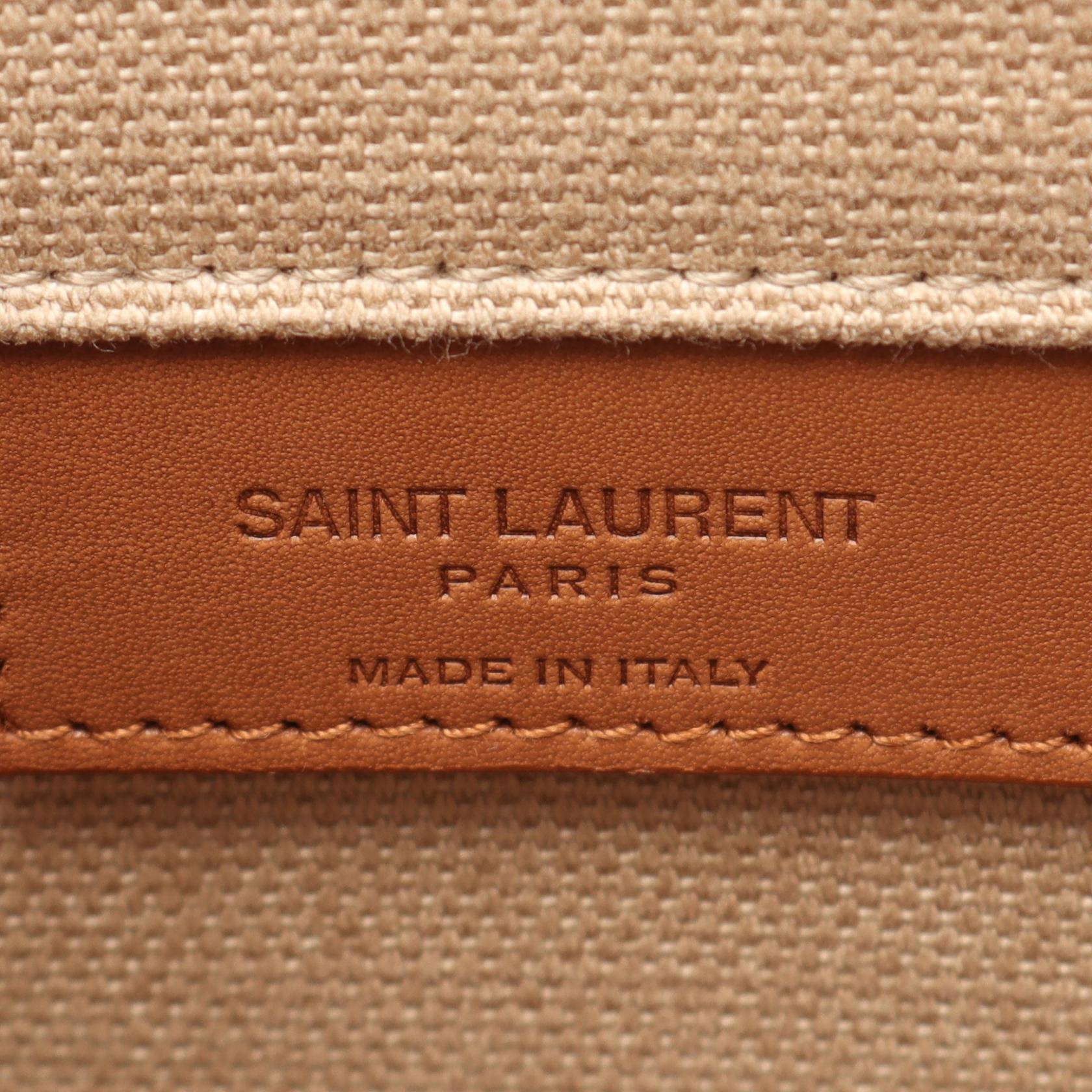 Saint Laurent Sac de Jour Canvas Leather Tote Bag